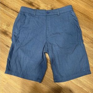 O'Neill Men's Size 32 Navy Chino Shorts Classic Flat Front Cotton Blend Size 32